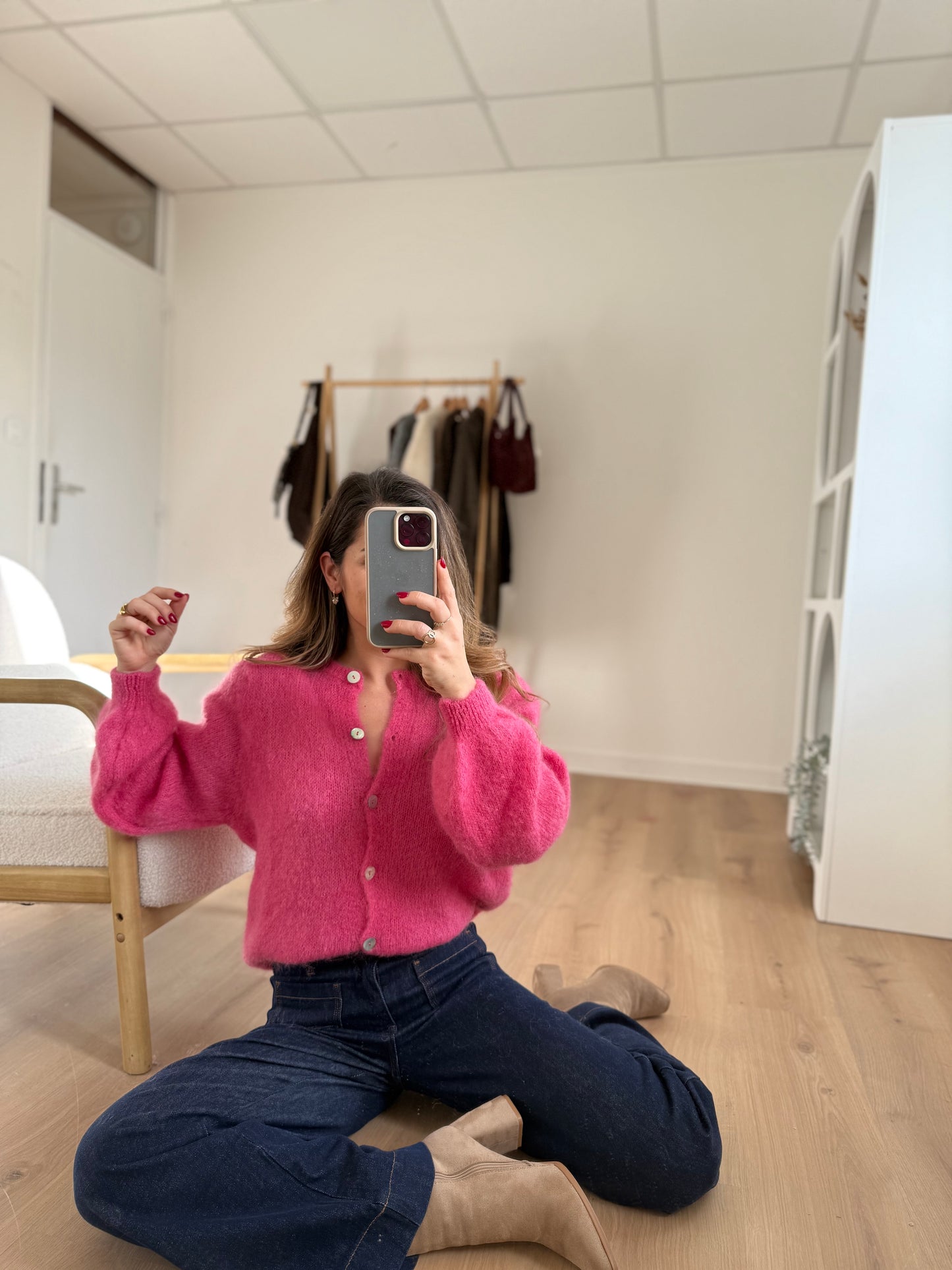 Maille en laine Bianca rose bonbon