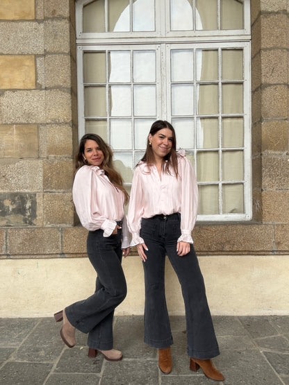 Blouse Brune doux rose