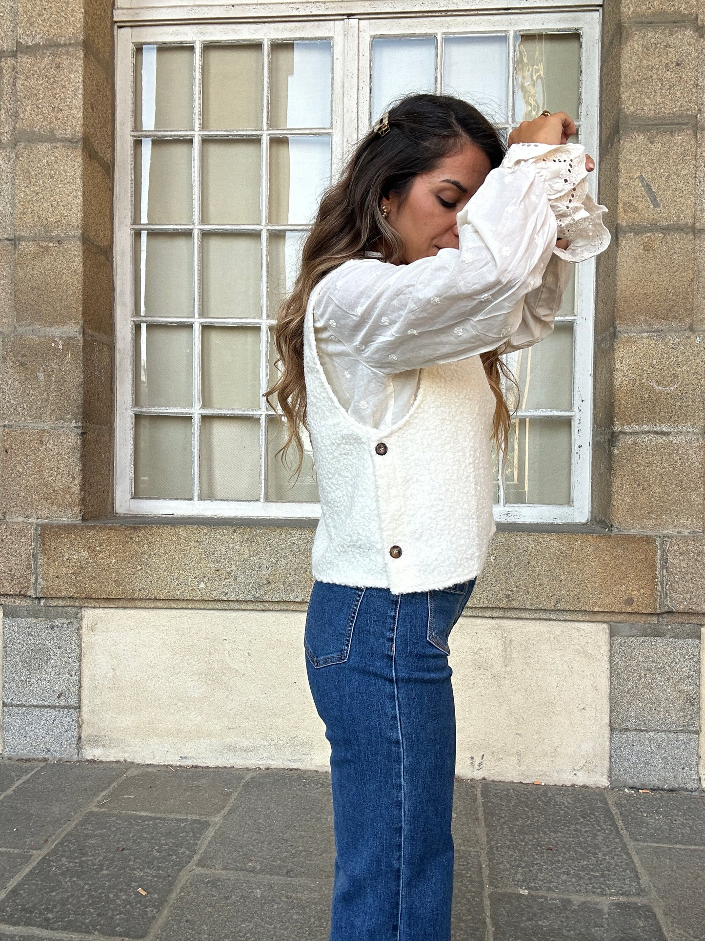 Pull sans manches Louisa beige