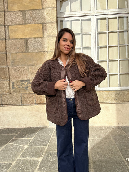 Veste moumoute Esmée marron