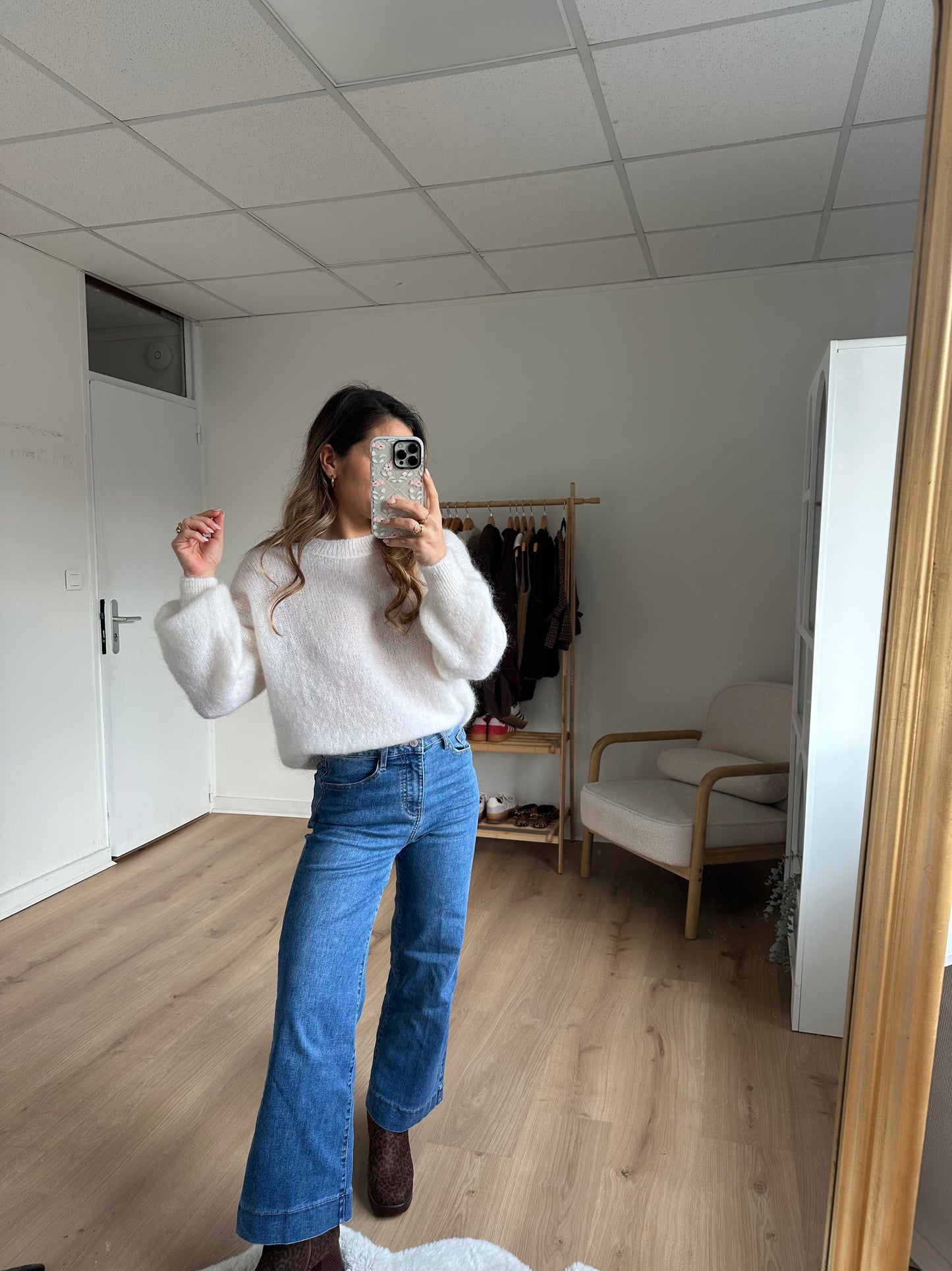 Maille en mohair et laine Gaia blanche