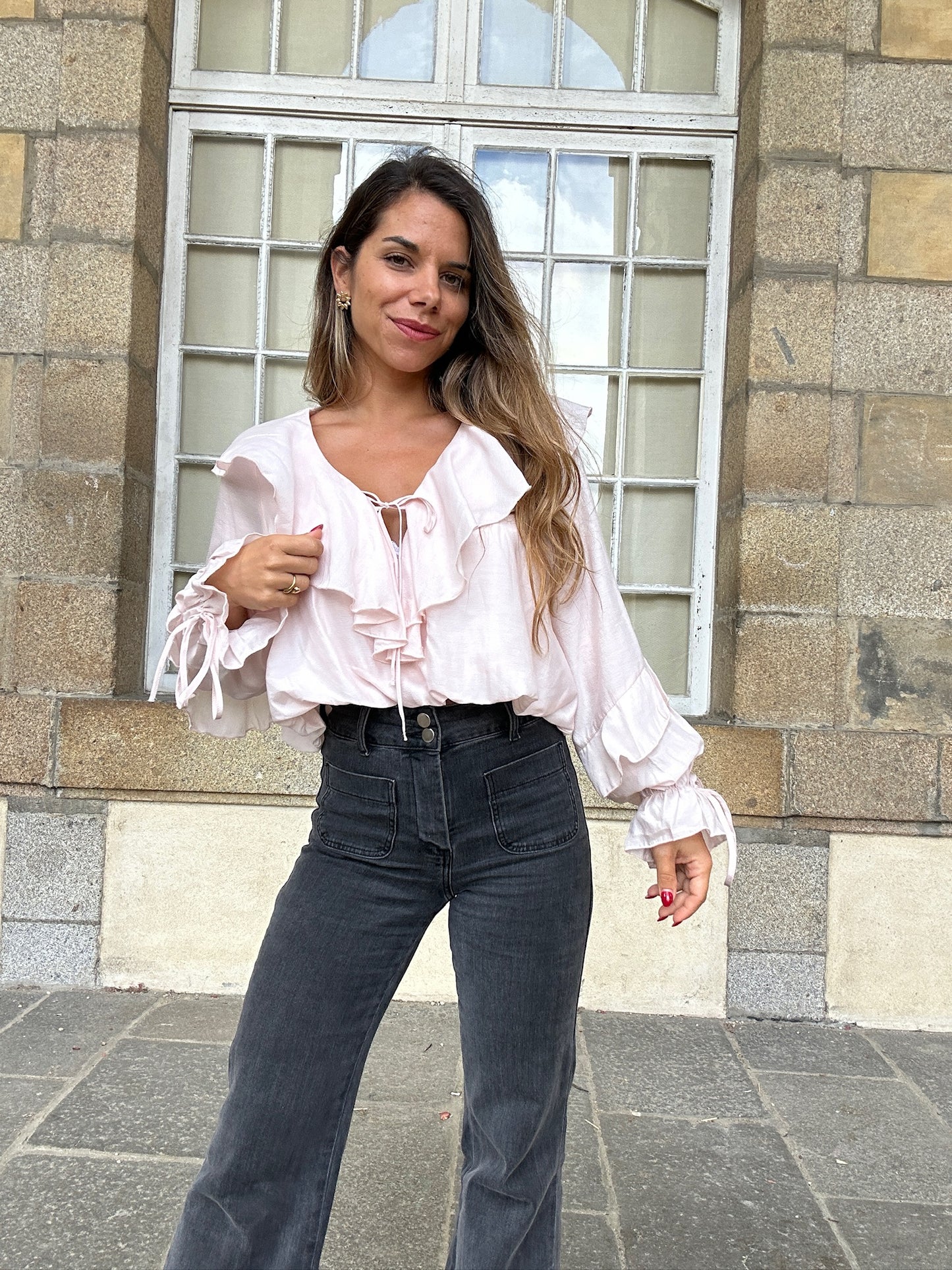 Blouse Iris rose pâle