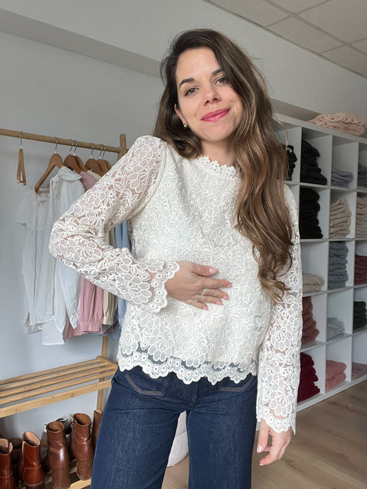 Blouse brodée fleurie Isis