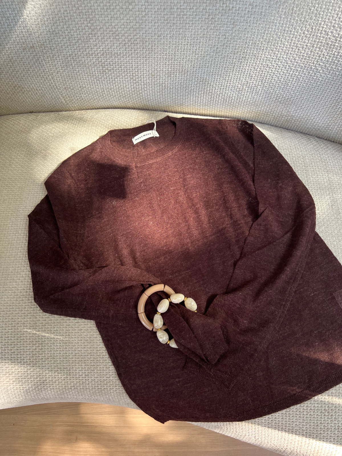 Pull fin Faustine chocolat