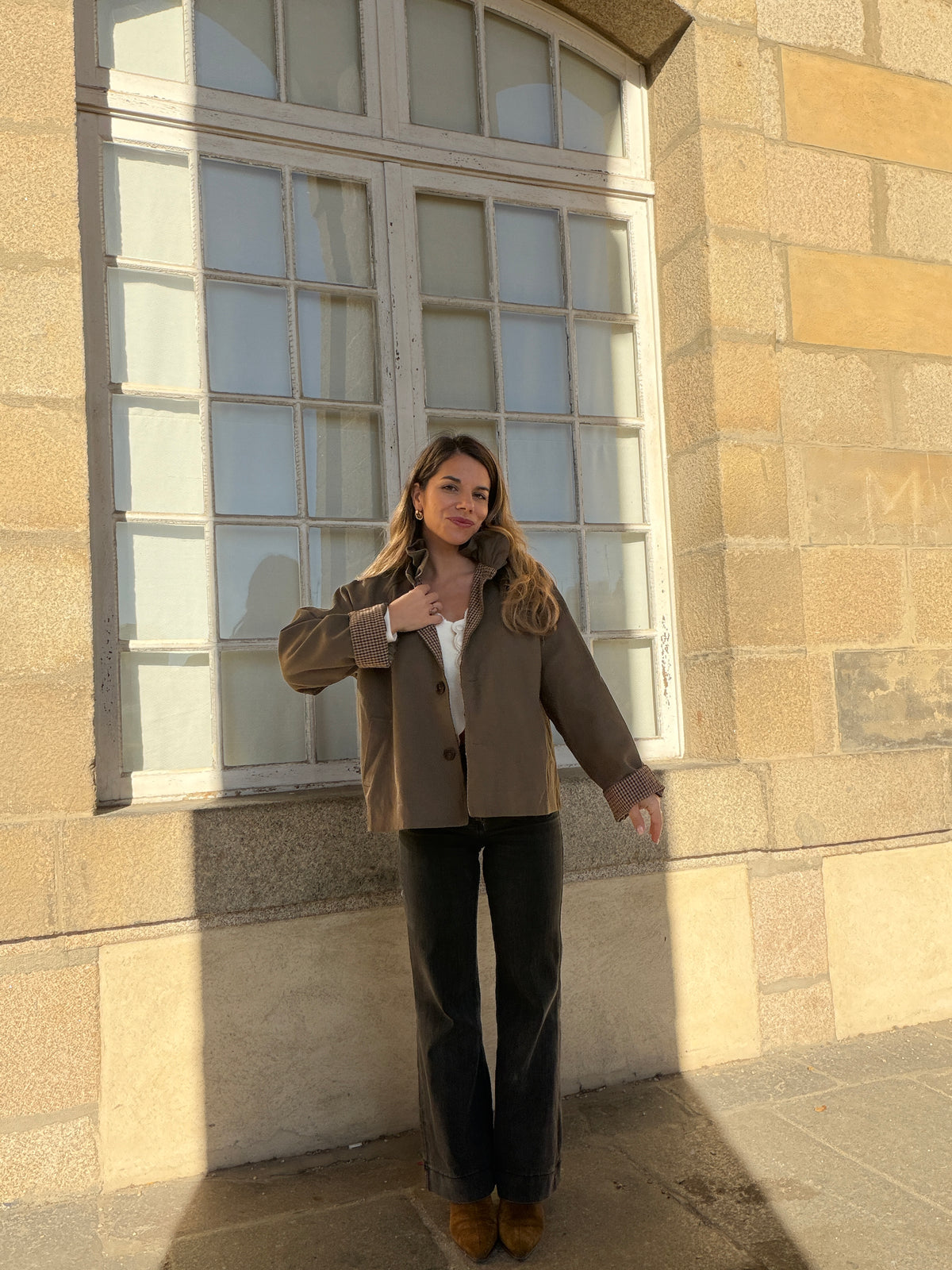 Veste trench Alice en coton kaki