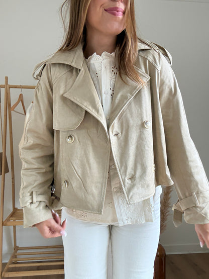 Veste effet suédine Jihane beige