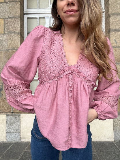 Blouse rose Iris