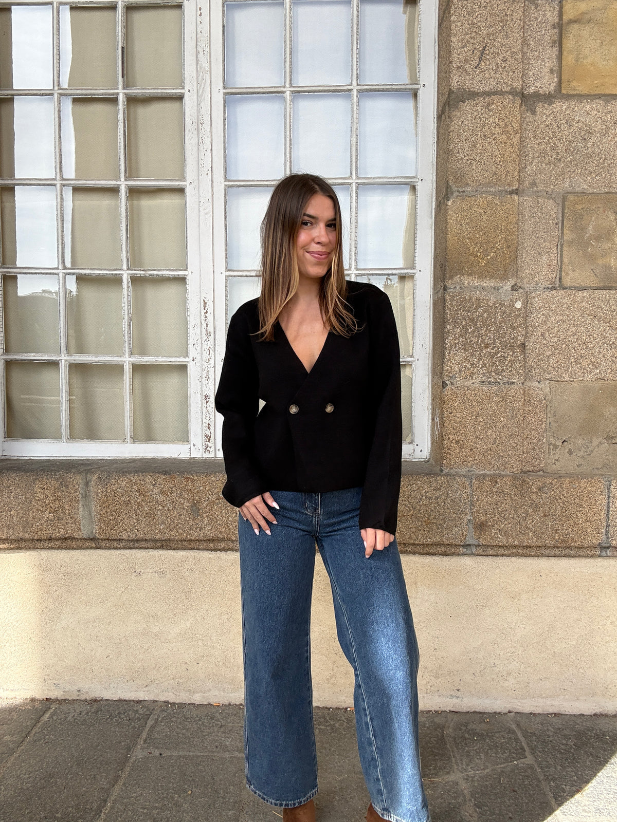 Pull en maille Amanda noire