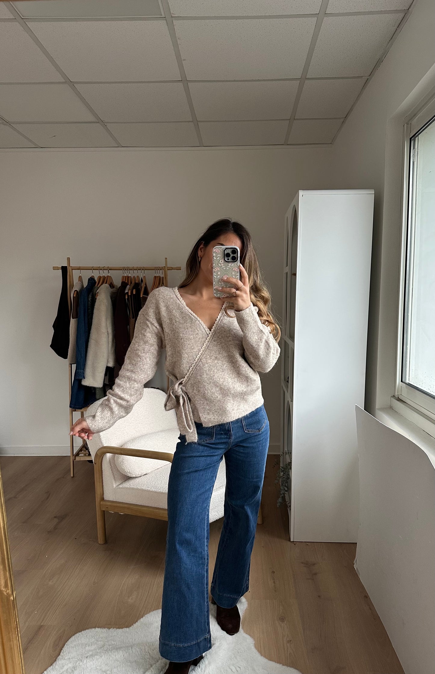 Cardigan à noeud Chloé taupe