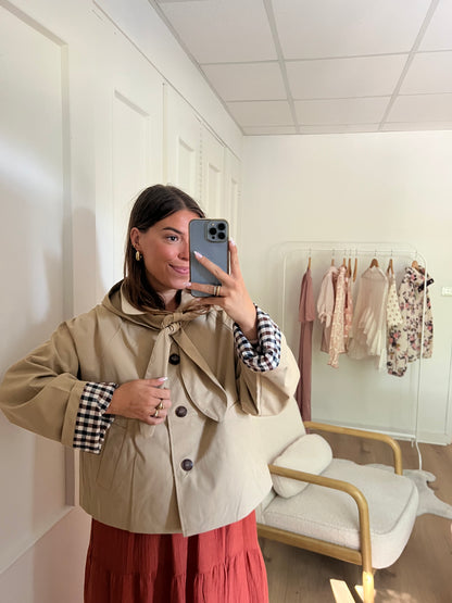 Veste à capuche amovible Garance beige