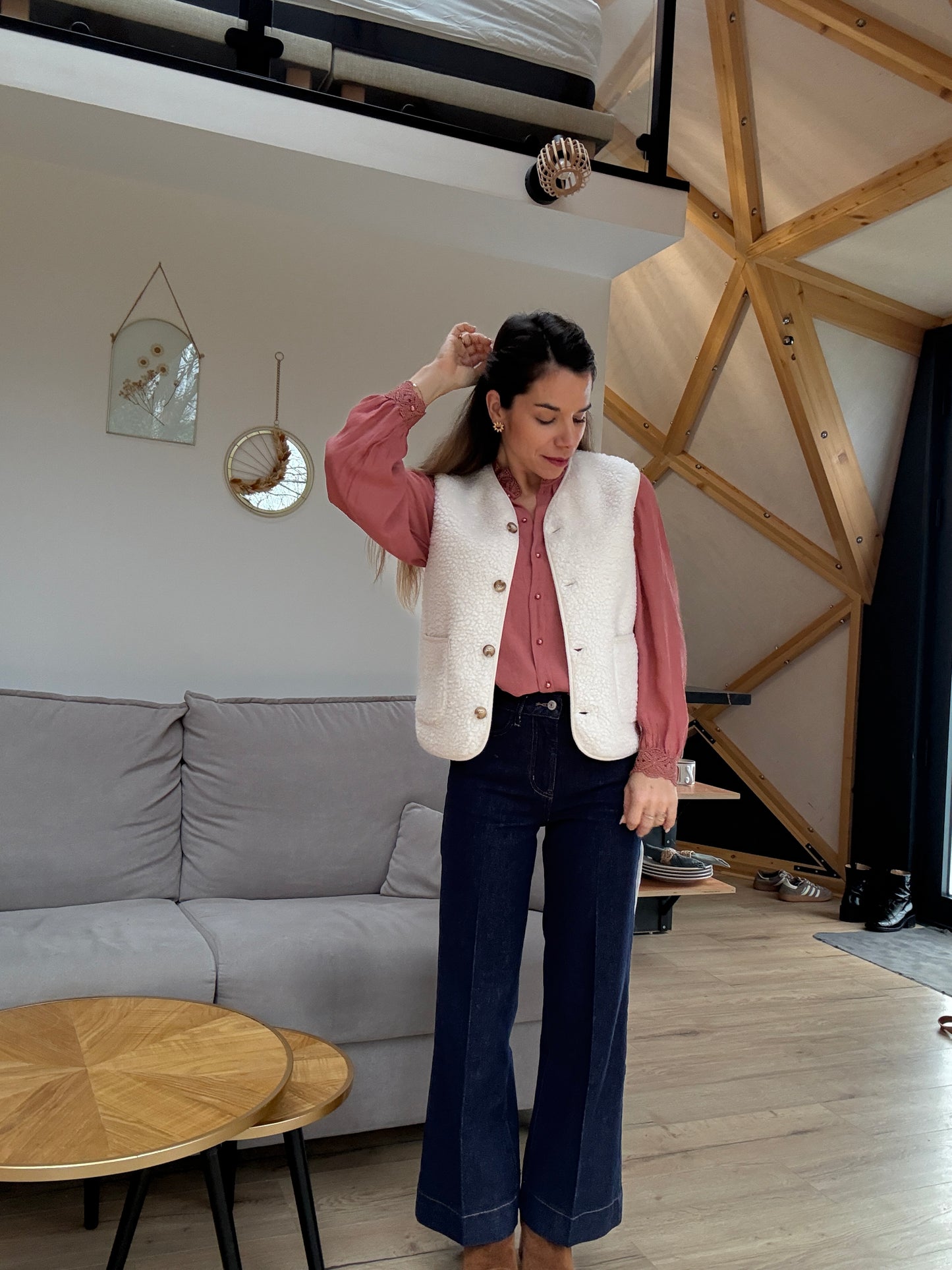 Gilet berger Arianne écru
