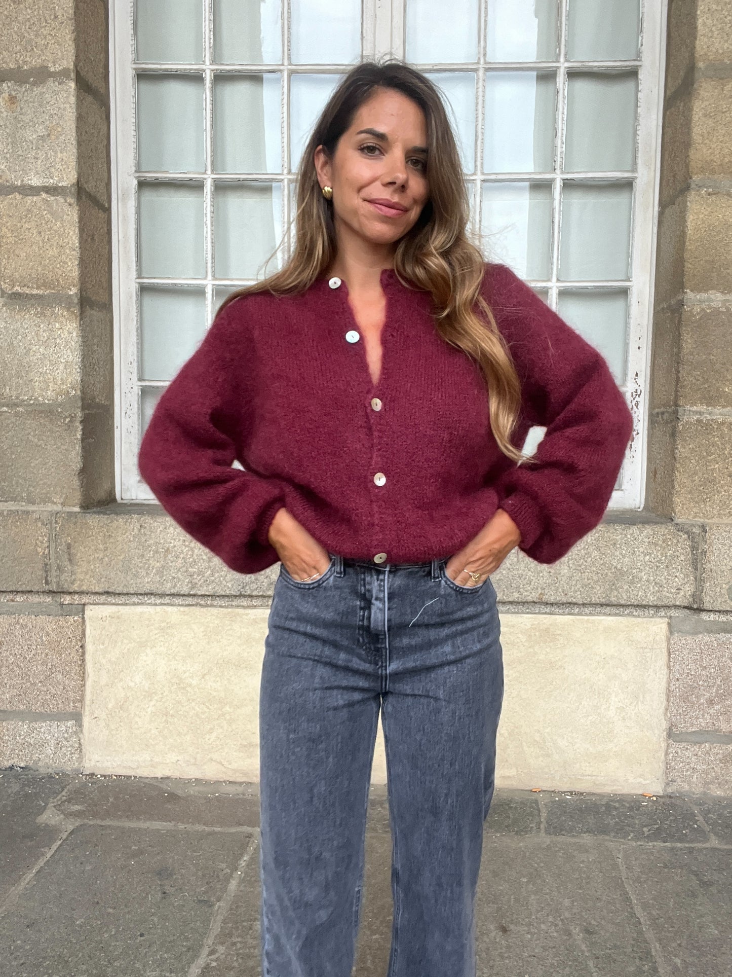 Maille en laine Bianca Bordeaux