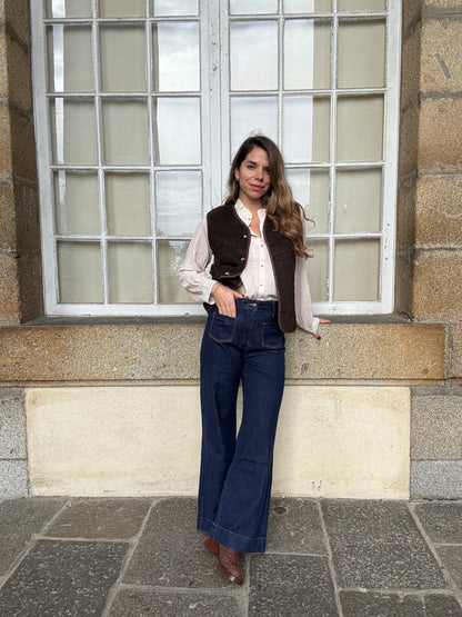 Gilet berger Arianne chocolat