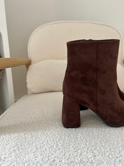 Bottines en suédine Mia marron