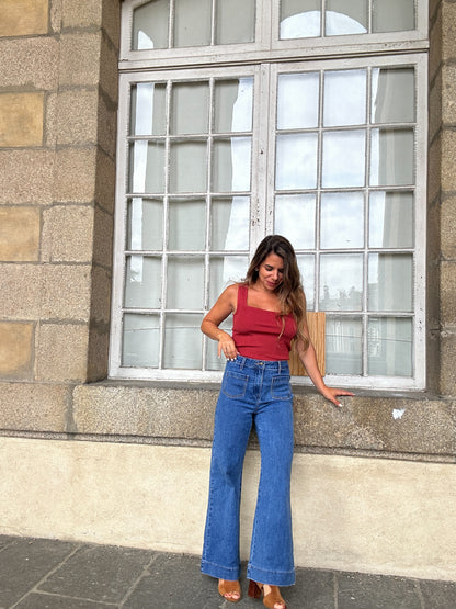 Top Lise vieux rose