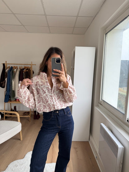 Blouse fleurie Amélia Bordeaux