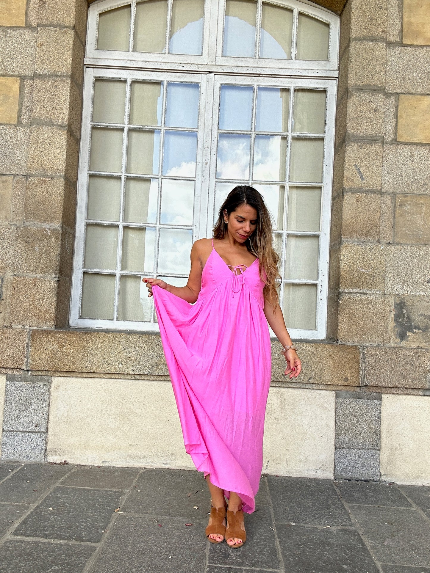 Robe longue Stella rose