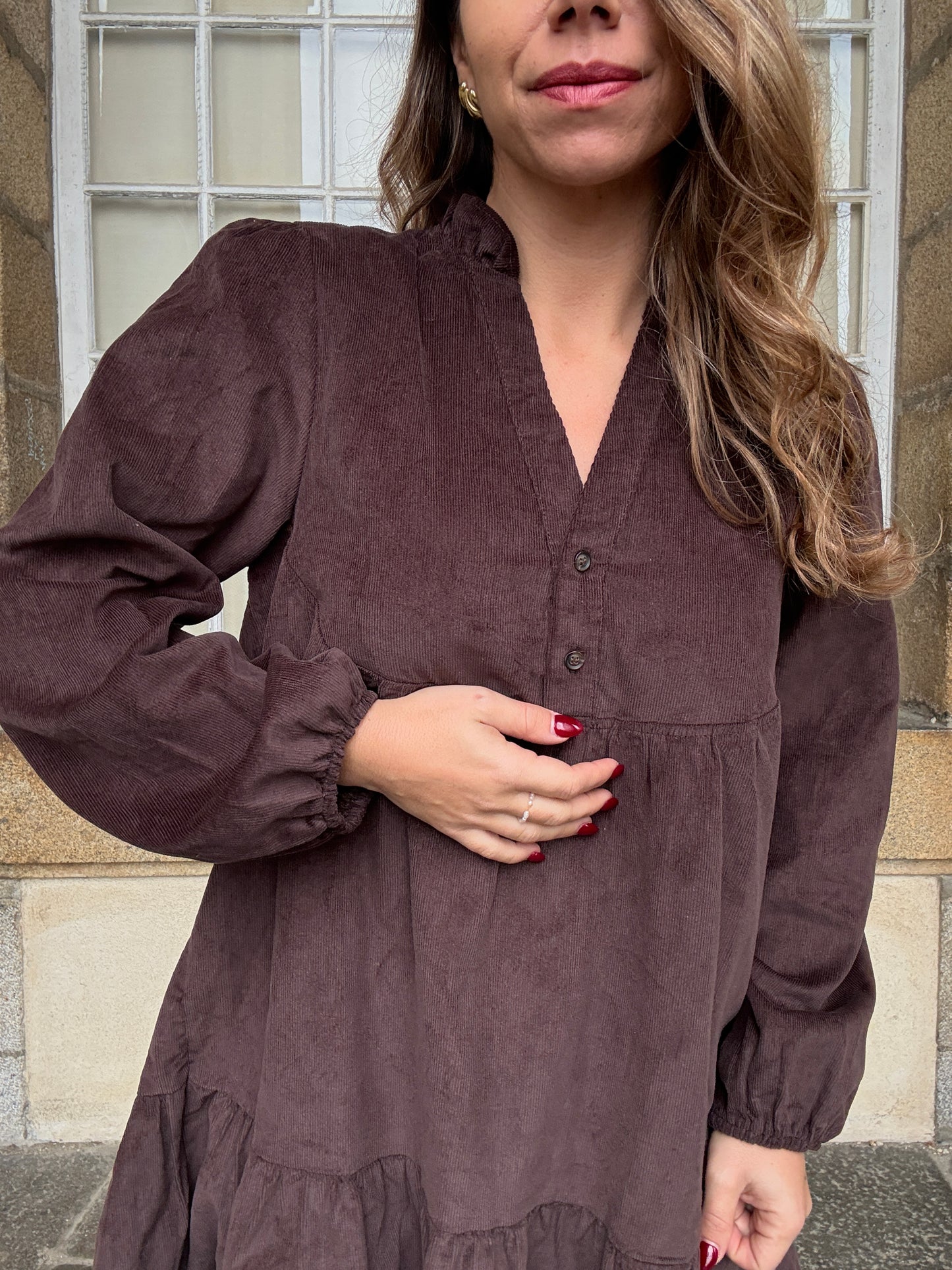 Robe en velours Hortense chocolat