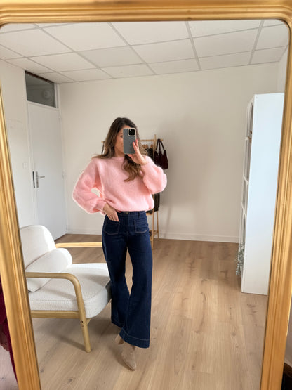 Maille en mohair et laine Gaia baby pink