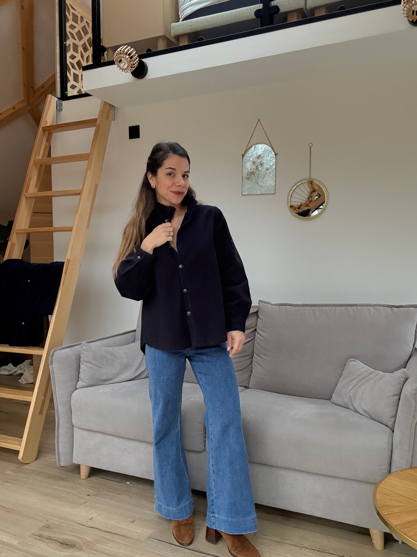 Veste en jean Céleste marine