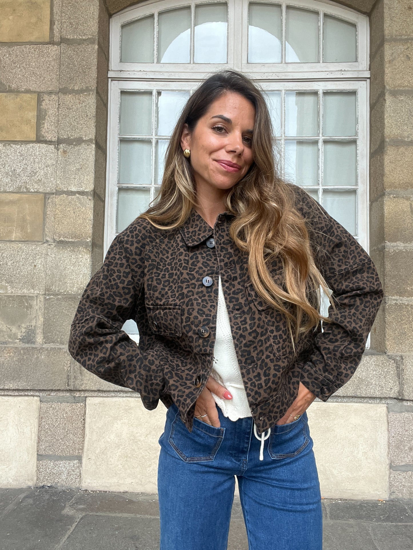 Veste léopard marron Alix