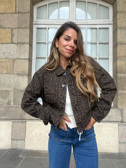 Veste léopard marron Alix