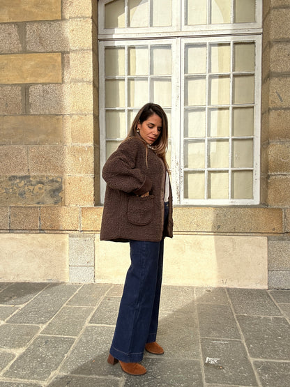 Veste moumoute Esmée marron