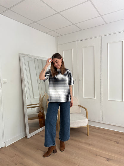 Tee-shirt rayé bleu marine Jules