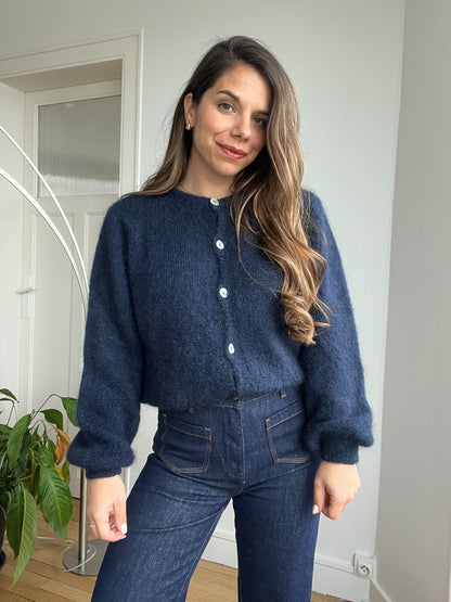Maille en laine Bianca bleu marine