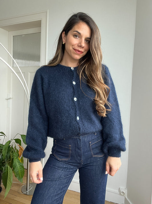 Maille en laine Bianca bleu marine