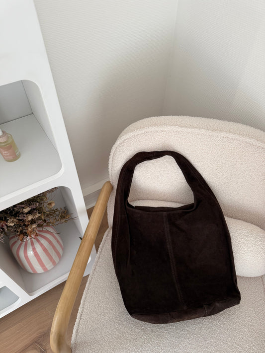Sac à main en daim Marine chocolat