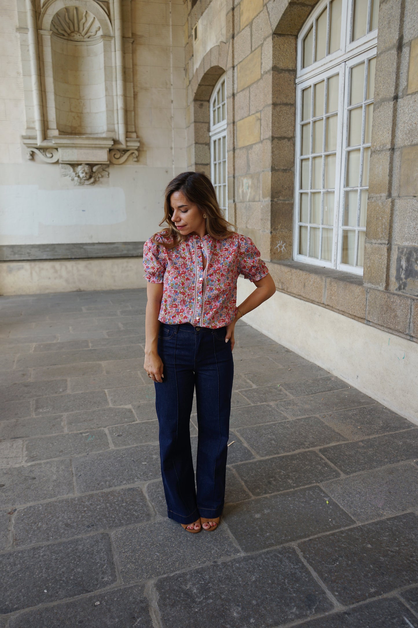 Blouse liberty à manches courtes Apolline