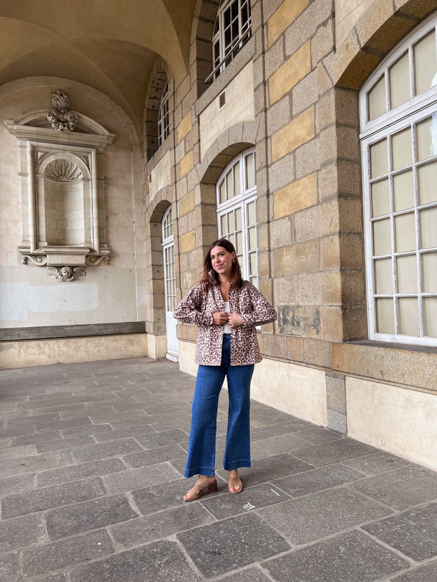 Veste en jean Céleste Léopard