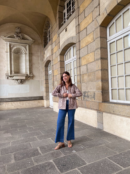 Veste en jean Céleste Léopard