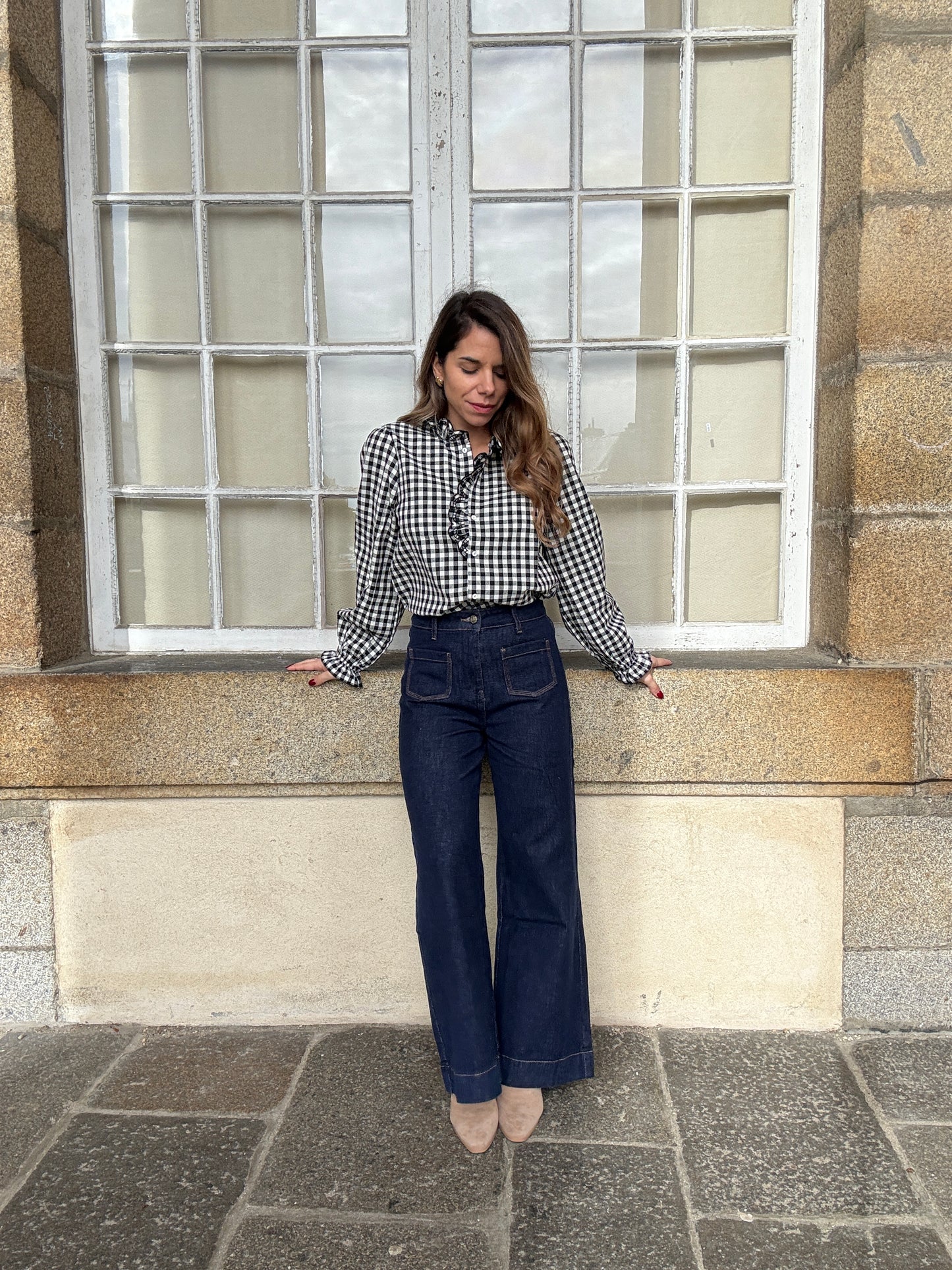 Blouse vichy noire Léonor