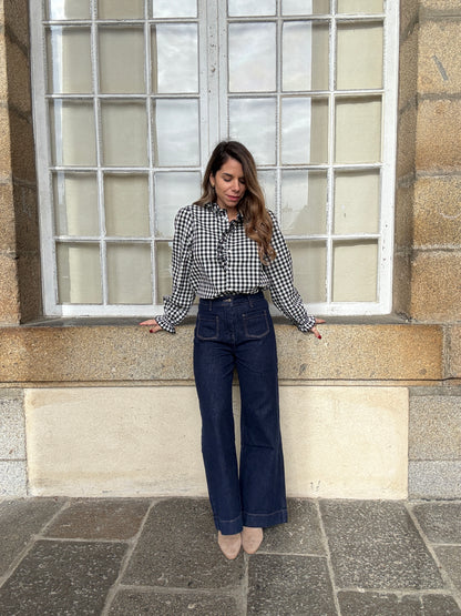 Blouse vichy noire Léonor