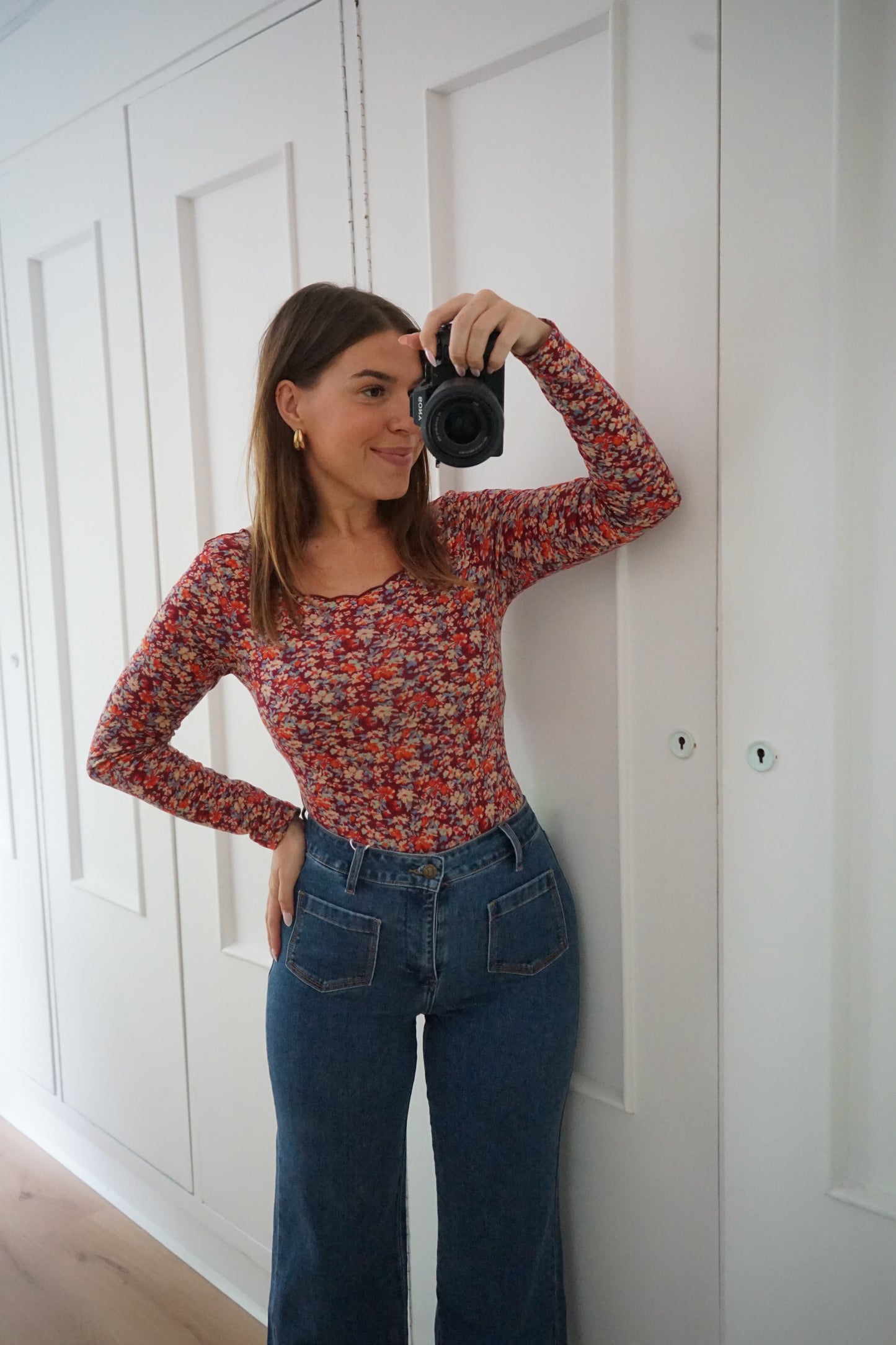 Body Martha fleuri bordeaux