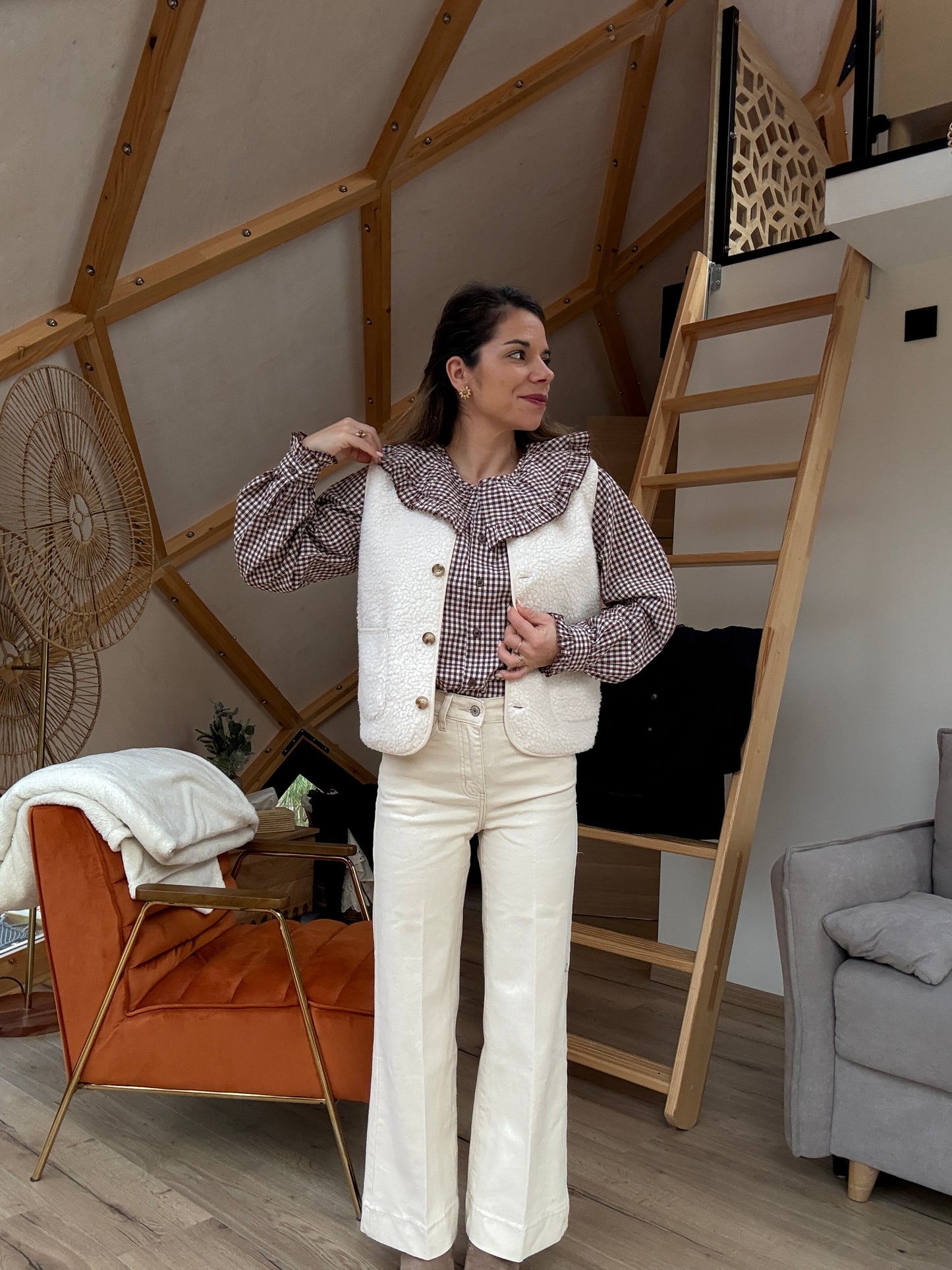 Gilet berger Arianne écru