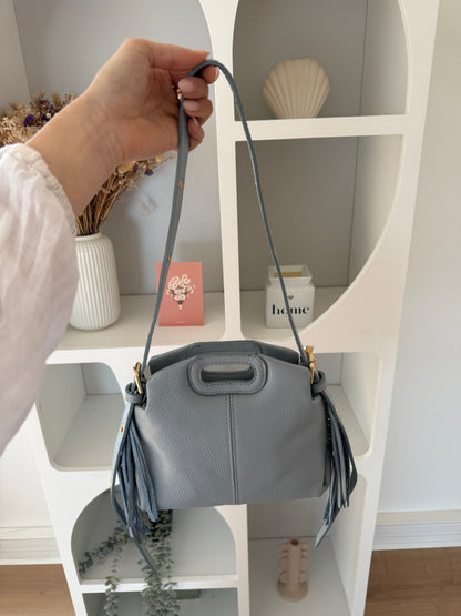 Sac à main en cuir Jodie bleu pastel