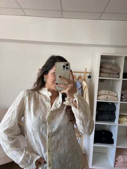 Blouse brodée Prune