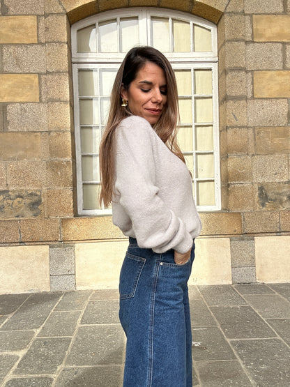 Maille en laine Léonie taupe