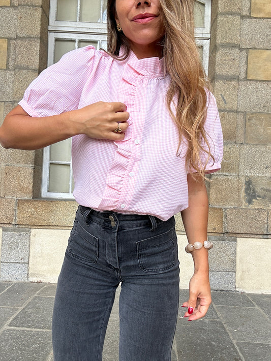 Blouse vichy Mathilde rose