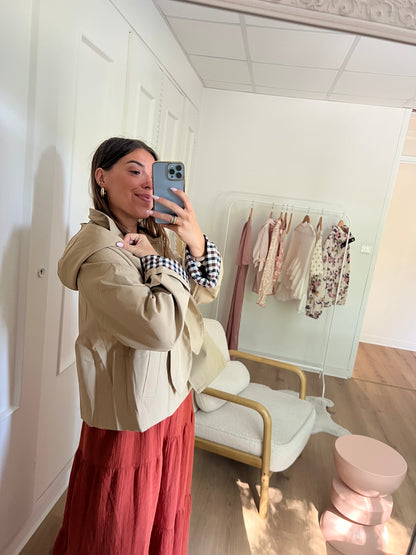 Veste à capuche amovible Garance beige