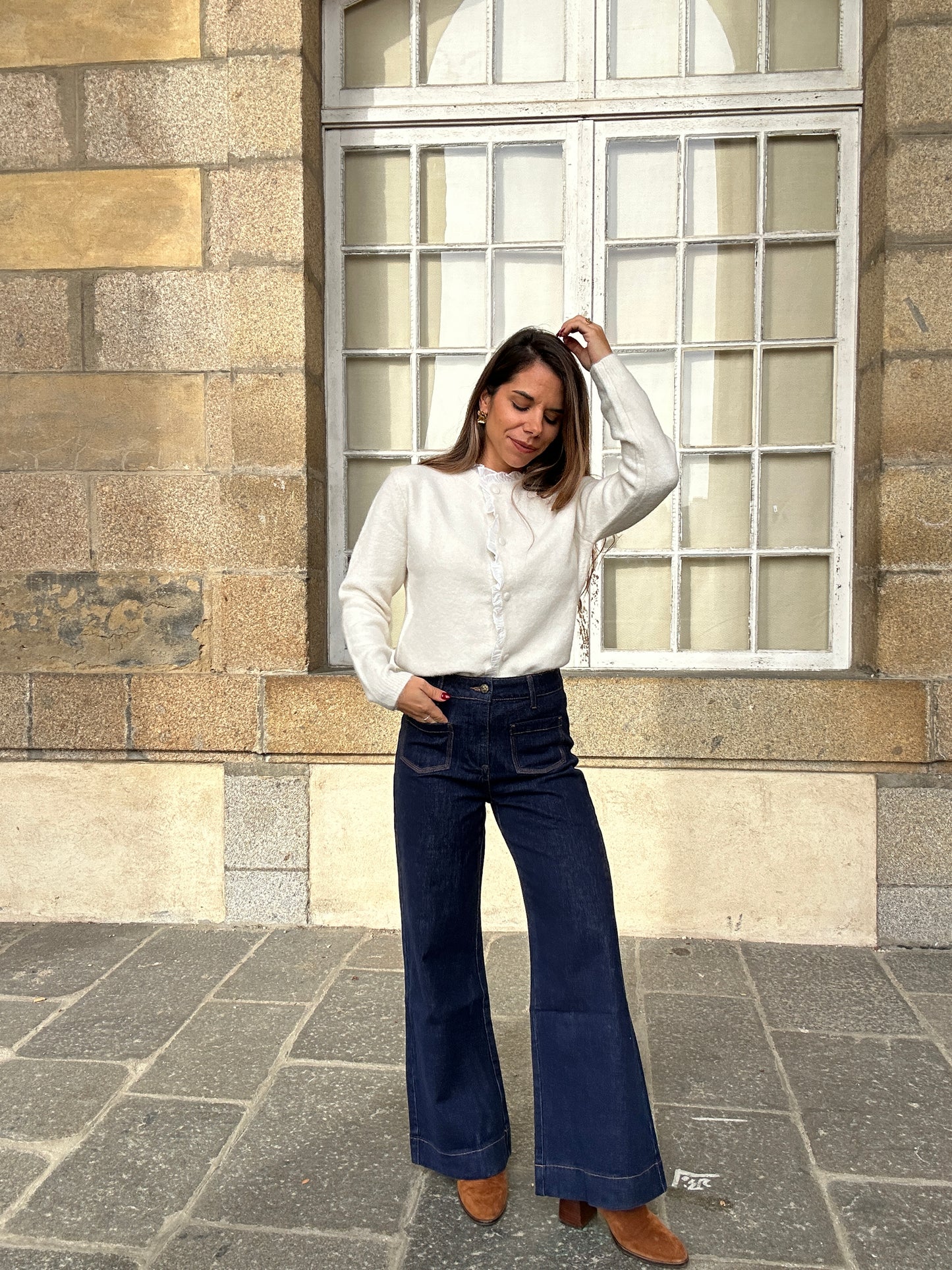 Cardigan avec des détails en voile Isaure