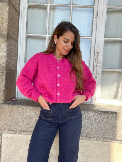 Cardigan Charlie rose framboise