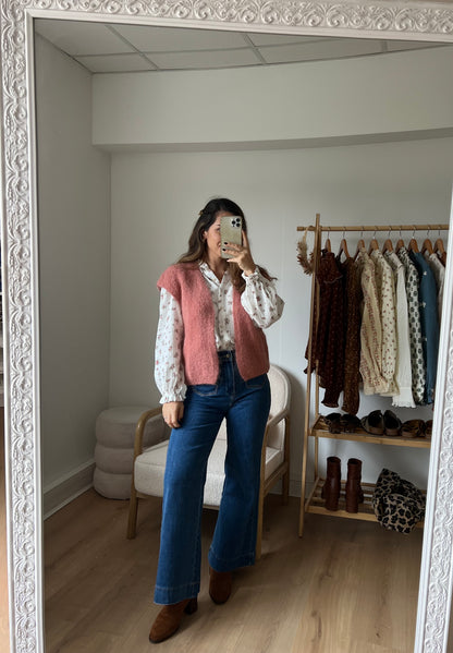 Gilet sans manches en mohair et laine Alma