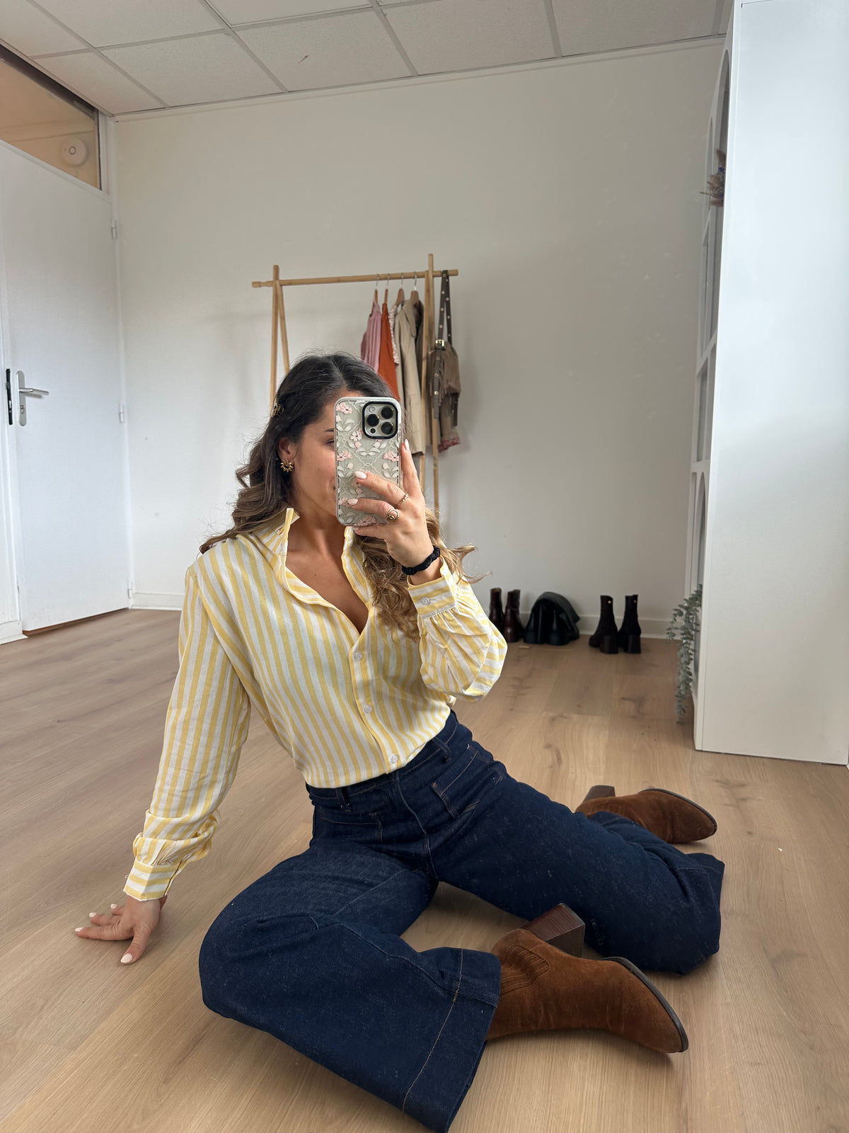 Blouse à rayures Colette jaune