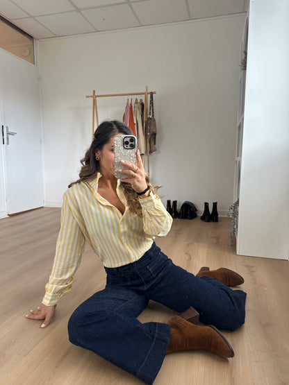 Blouse à rayures Colette jaune