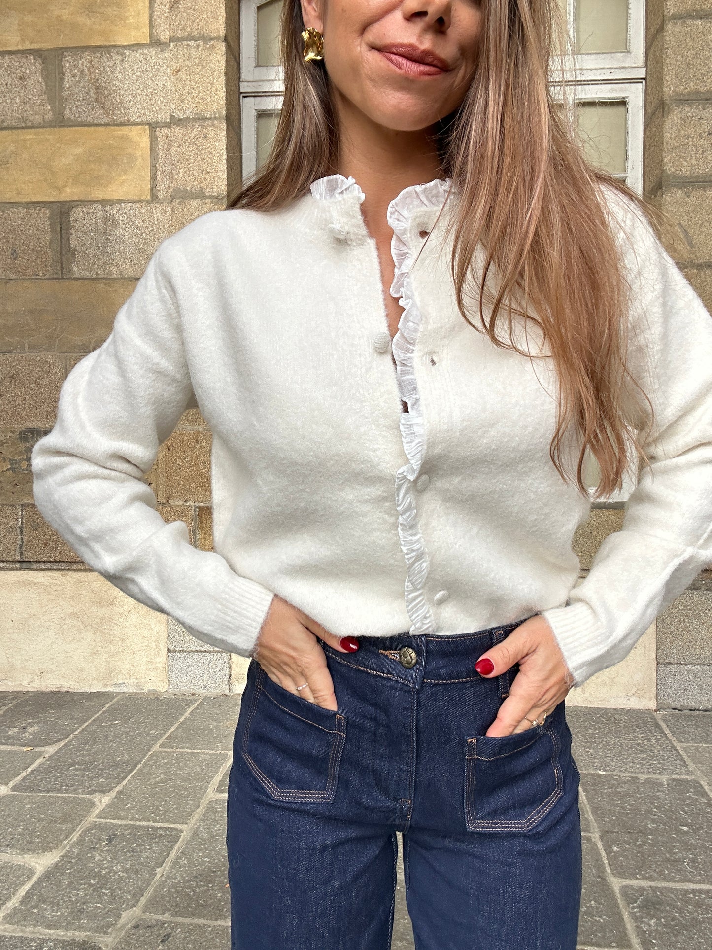 Cardigan avec des détails en voile Isaure