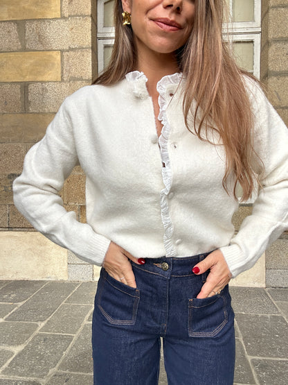 Cardigan avec des détails en voile Isaure